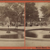 Music stand, Central Park, N.Y. [Fountain in foreground.]
