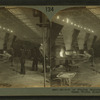 Method of placing material in furnace -- plate glass works, Rossford, Ohio.