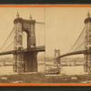 The Cincinnati and Covington suspension bridge (general view, west side).