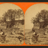 Man sitting on the Rocky river.