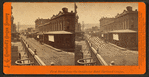 First street from the Occidental hotel, Portland, Oregon.