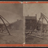 Oil rig and buildings.