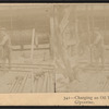 Charging an oil well with nitroglycerine.