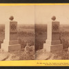 91st Pa. Vol. tablet on Little Round Top, looking across Valley of Death to Wheatfield, Peach Orchard, &c.