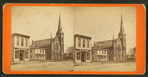 Furniture and coffin store, church, Girard, Pennsylvania.