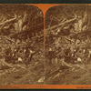 The Johnstown calamity. Carrying body out of the wreck.
