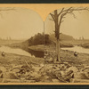 Showing the broken dam of the reservoir above South Fork, from where the terrible flood started.