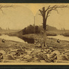 Showing the broken dam of the reservoir above South Fork, from where the terrible flood started.