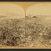 Horror of horrors! A view of the great Stone Bridge, where thousands of men, women and children were burned, together with horses, cows, railroad trains, houses, stables, and everything the flood could carry.