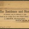 The residence and store of George Law, the millionaire, in 1836, situate on the Lehigh River, above Mauch Chunk, Pa.