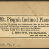 Mt. Pisgah inclined plane.