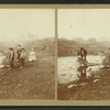 Group of children playing around water hole strewn with refuse, Pittsburgh.