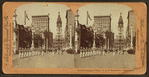 Parade in Avenue of Fame, G.A.R. [Grand Army of the Republic] encampment, Philadelphia.