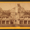 View of the building gutted by fire.