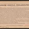 New Masonic Temple, Phila. Dedicated September 26th, 1873.