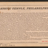 New Masonic Temple, Phila. Dedicated September 26th, 1873.
