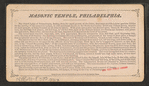 New Masonic Temple, Phila. Dedicated September 26th, 1873.
