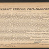 New Masonic Temple, Philadelphia. Banqueting room.