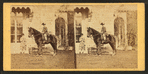 Girl on horseback in front of house.
