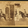 Girl on horseback in front of house.