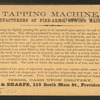 Tapping Machine, for Manufacturers of Fire-Arms, Sewing Machines, etc.
