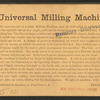 Universal Milling Machine.