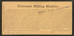 Universal Milling Machine.