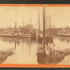 Providence Harbor. View of steamboats and sailing vessels.