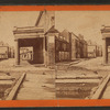 War views. Vendree Range, one of the principal business streets, Charleston, S.C. (The building on the left is where the first shell struct.)