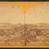 Galveston, Texas. [Bird's eye view of businesses and view of harbor.]
