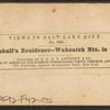 Bro. Kimball's residence. Wahsatch [Wasatch] Mts. in distance.