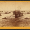 View from the Court House yard. Childs Hall, Co-op store on Main Street. Mormon theater in the distance.