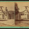 Eagle Gate and school house of Pres't B. Young.