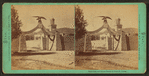 Eagle Gate and school house of Pres't B. Young.
