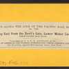 Looking east from the Devil's Gate, Lower Weber Canyon. Union Pacific Railroad.