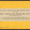 Mount Anthony - summit of the Wahsatch [Wasatch] Mts. near Devils' Gate. Union Pacific Railroad.