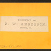 Residence of F.W. Anderson, Bethel, Vt.