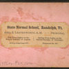 State Normal School, Randolph, Vt.