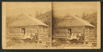 Log school house, teacher and scholars, Underhill, Vt., near  Mansfield Mt.