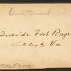 Inside Fort Rogers, [showing men on horseback].