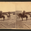 Inside Fort Rogers, [showing men on horseback].
