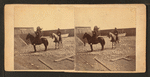 Inside Fort Rogers, [showing men on horseback].