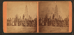 View of monument for the First Battle of Bull Run, (showing Union officers and others).