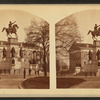 Washington monument and State Capitol.