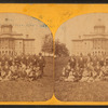 Group portrait in front of a school building(?) in De Forest, Wis.