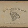 Gideon's Band. Brown's Lake, June 23 to 30, 1875.