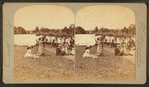 Gideon's Band. Brown's Lake, June 23 to 30, 1875. [People relaxing on lawn near tents.]