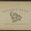 Gideon's Band. Brown's Lake, June 23 to 30, 1875. [Sailboat.]