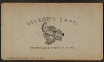 Gideon's Band. Brown's Lake, June 23 to 30, 1875. [Group of women looking at man kneelling, with tents in the background.]
