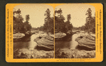 In and about the Dells of Wisconsin River. Looking up River through the Narrows.